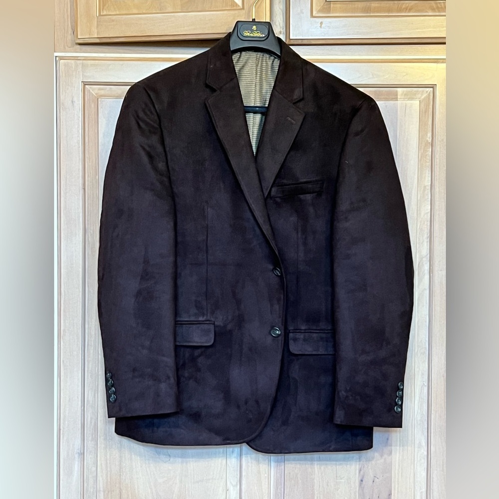 Faux Suede( polyester) sports coat. Chocolate Brown Men’s 44R